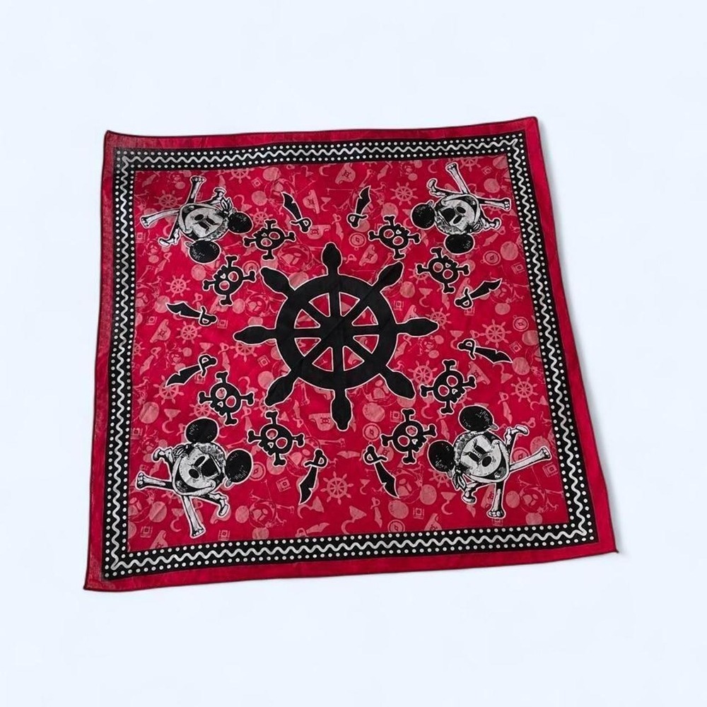 Cotton red pirate Mickey Mouse bandana by Disney